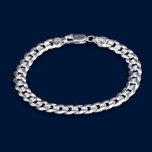 #PO104 - Pulso Cubano Diamantado Plata - 200 - 8 mm - A06/16.0