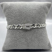 #PO128 - Pulso Monaco Piedra Zirconia Baño Rodio/Plata - 6 mm - MI14.1