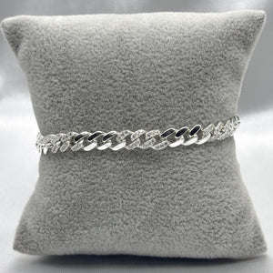 #PO129 - Pulso Monaco Piedra Zirconia Baño Rodio/Plata - 6 mm - MI14.2