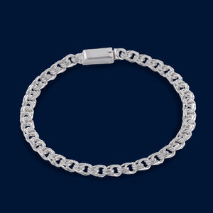 #PO201 - Pulso Tejido Chino Plata - 6 mm - CE15.5