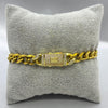 #POL116 - Pulso Tipo Monaco Con Zirconia Oro Laminado 18K