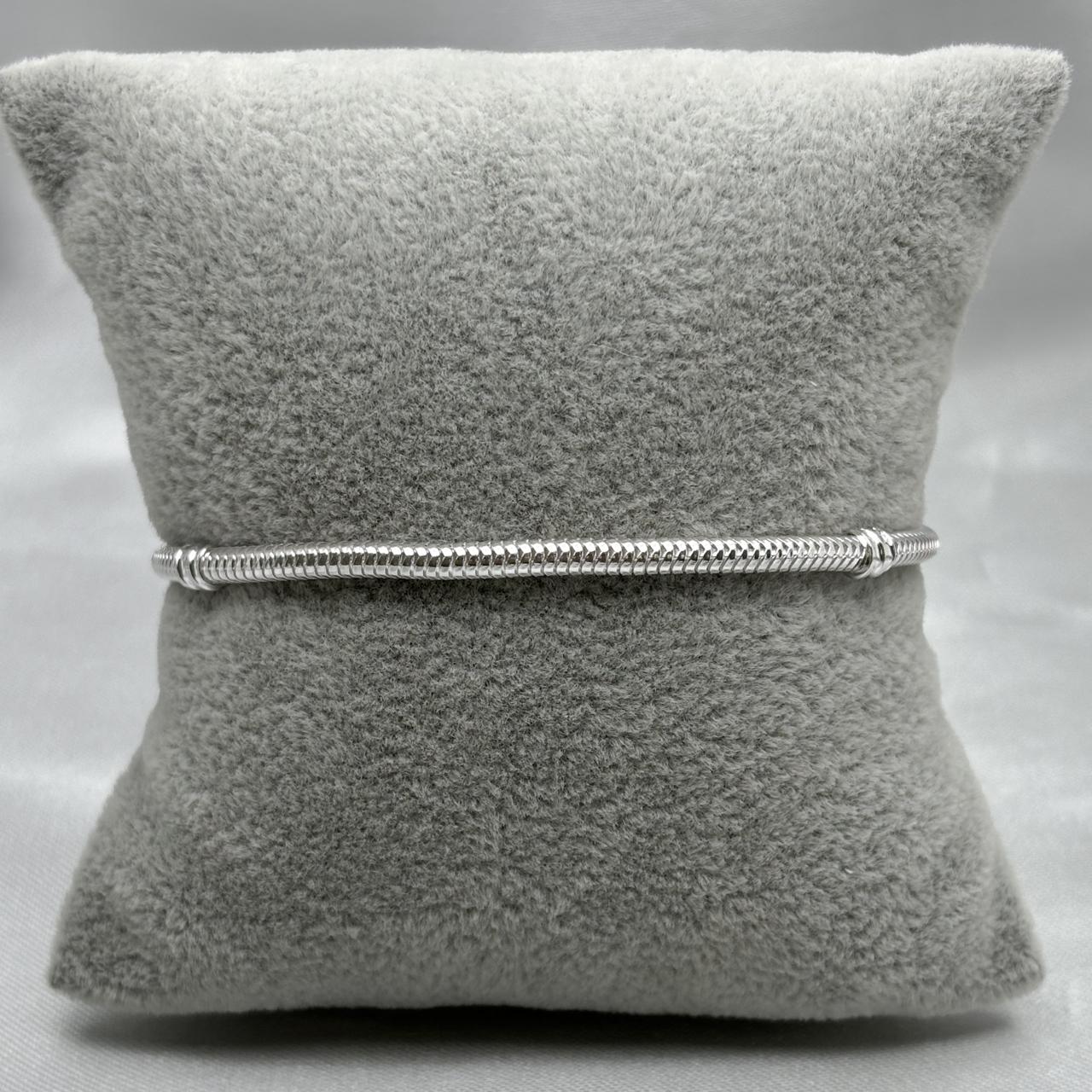 #PP114 - Pulsera Para Charms Corazón Piedra Zirconia Plata - B12/9.0
