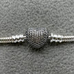 #PP114 - Pulsera Para Charms Corazón Piedra Zirconia Plata - B12/9.0
