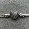 #PP114 - Pulsera Para Charms Corazón Piedra Zirconia Plata - B12/9.0
