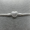 #PP114 - Pulsera Para Charms Corazón Piedra Zirconia Plata - B12/9.0