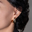 #ARL109 - Arete De Gota/Cuerno De Oro Laminado De 18k