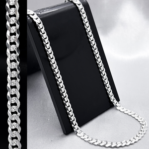 #CAD174 - Cadena Cubana Diamantada Plata - 120 - 6 mm - CE23.6