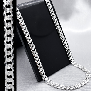 #CAD172 - Cadena Cubana Diamantada Plata - 150 - 6mm - CAD30.6