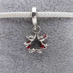 #PAN132 - Charm Beso Mickey Y Minnie Plata - IC3.2