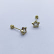 #B10153 - Broquel Bisel Estrella Diamantado De Oro 10k