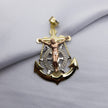 #D10166 - Dije Ancla/Timón/Cristo De 3 Oros De Oro 10K - H02/4.5