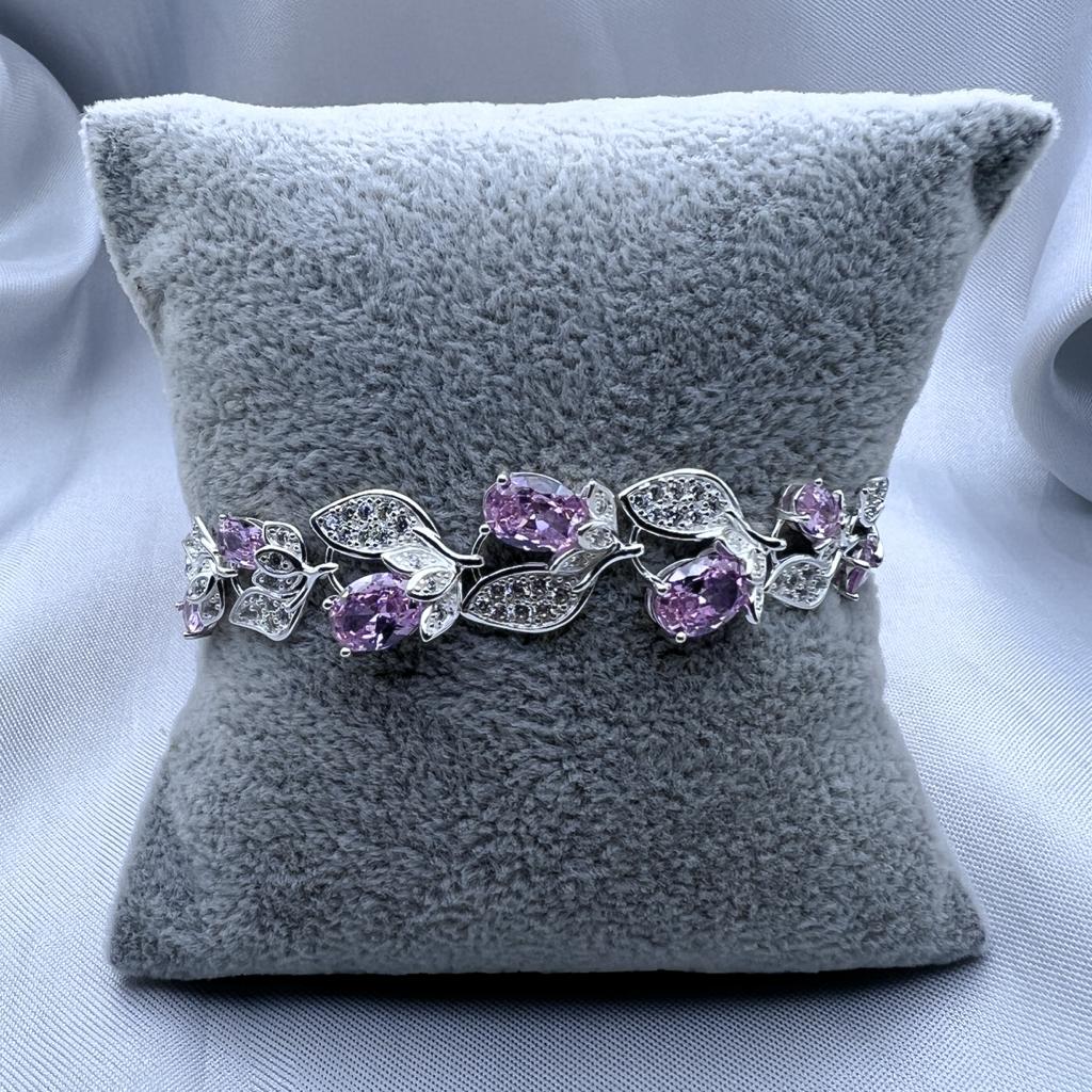 #PA308 - Pulsera De Hojas Con Flores De Piedra - AI11.0