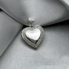 #D235 - Dije/Relicario De Corazón De Plata Con Piedra - MI3.3