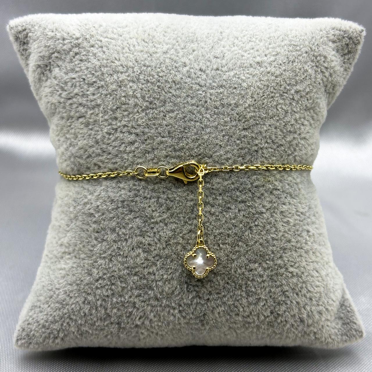 #PA10111- Pulsera Tipo Van Cleef De 1 Trébol De Oro 10k 2.1