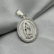 #D245 - Dije/Medalla Virgen De Guadalupe Con Zirconia Plata - F4.6