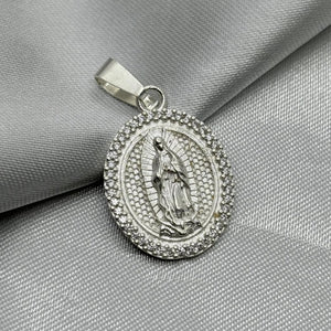 #D245 - Dije/Medalla Virgen De Guadalupe Con Zirconia Plata - F4.6