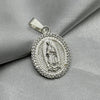 #D245 - Dije/Medalla Virgen De Guadalupe Con Zirconia Plata - F4.6