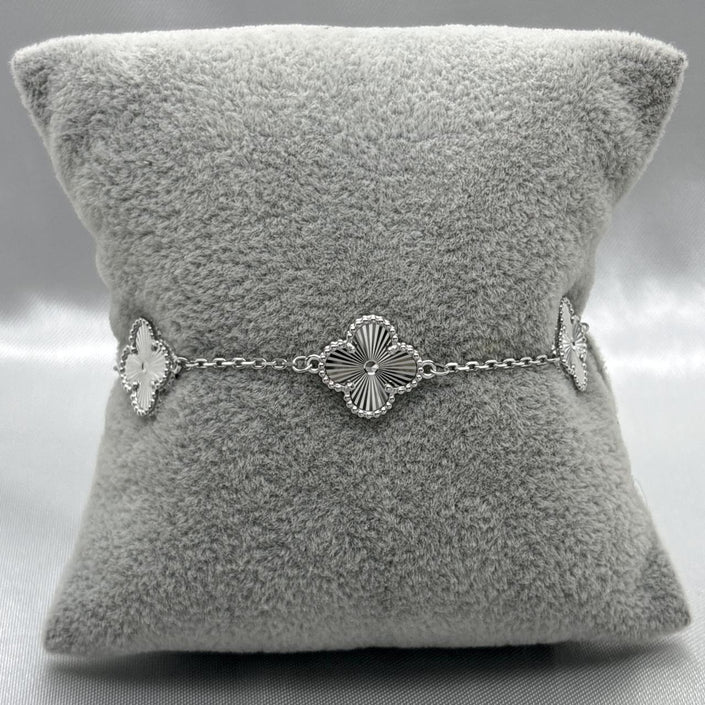 #PA150 - Pulsera Tipo Van Cleef Trébol De Plata - PU7.1