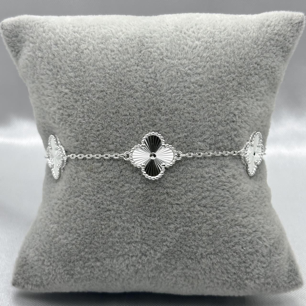 #PA150 - Pulsera Tipo Van Cleef Trébol De Plata - PU7.1