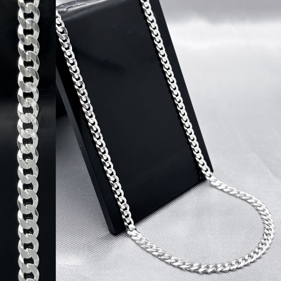 #CAD175 - Cadena Cubana Plata - 080 - 3 mm - A04/9.7