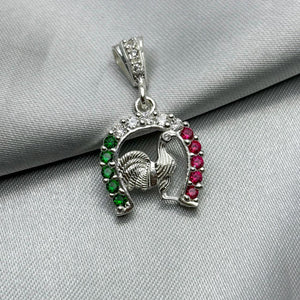 #D277- Dije De Herradura Y Gallo Con Piedra - ZC4.2