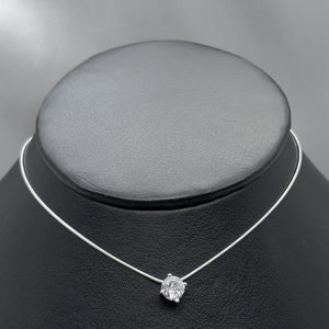 #G171 - Gargantilla Con Piedra Zirconia Plata - MI3.1