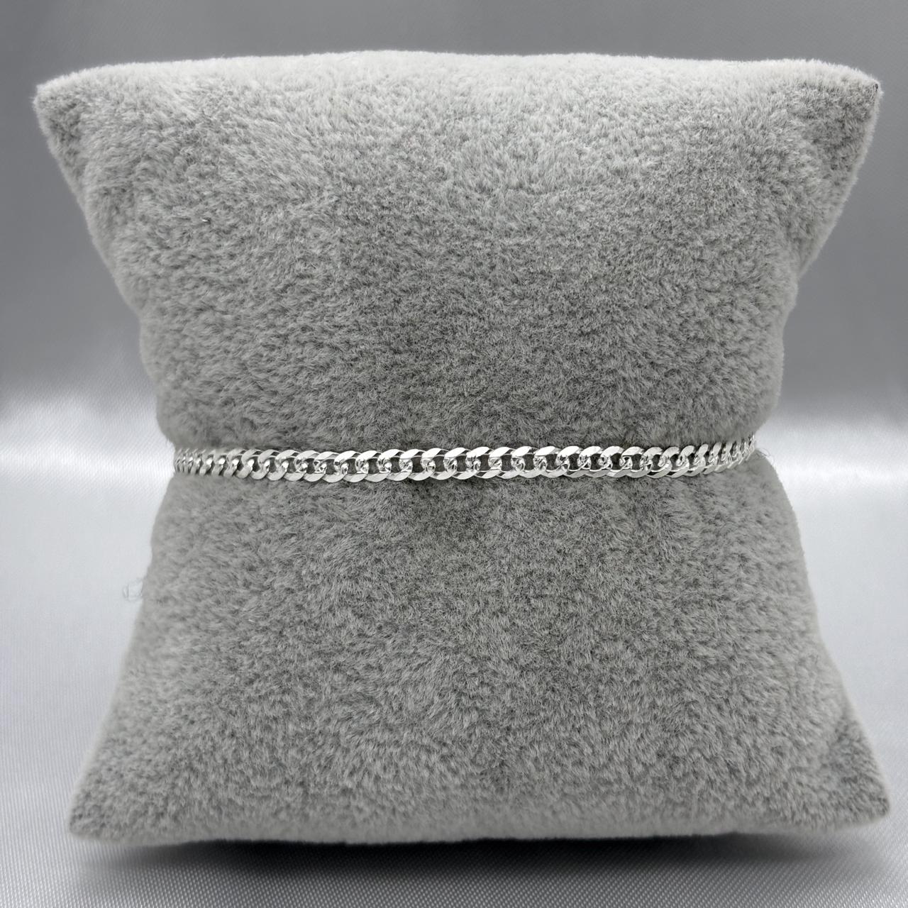 #PO133 - Pulso Cubano Diamantado Plata - 080 - 3mm - CE3.1