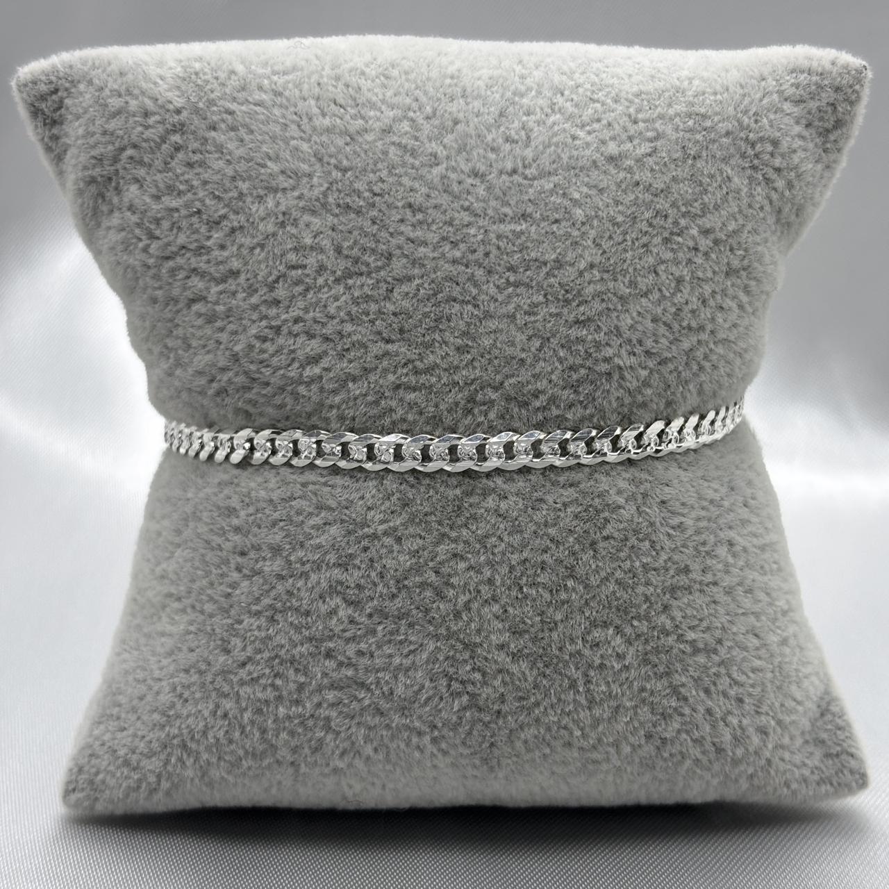 #PO138 - Pulso Cubano Diamantado Plata - 100 - 4.5 mm - CE6.4