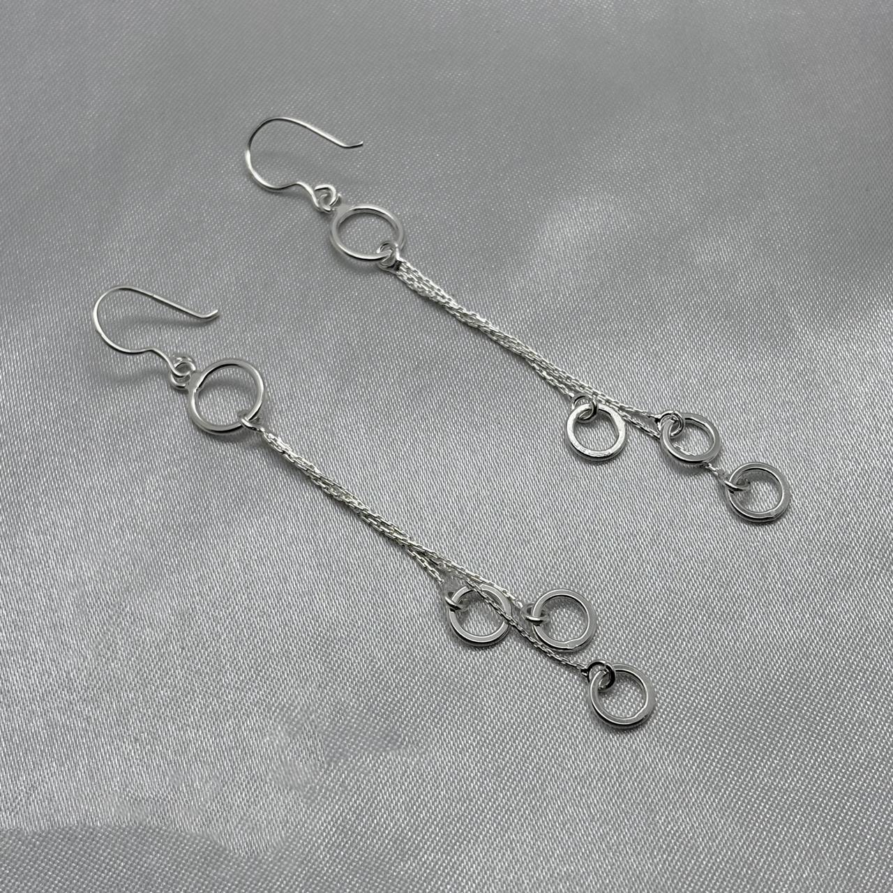 #AR221 - Arete Colgante Con Argollas Plata - F4.2