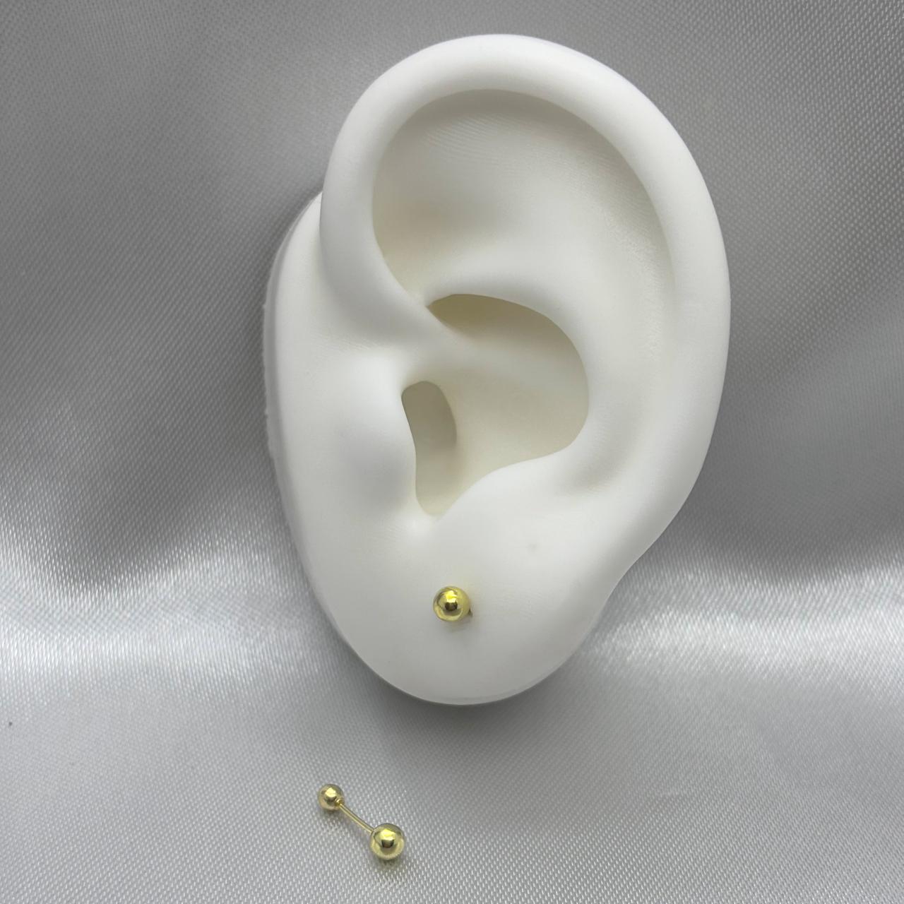 #B10163 - Broquel De Bola (Dormilona) De Oro10K