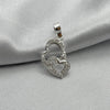 #D237 - Dije Doble Corazón Piedra Zirconia Plata - F1.1
