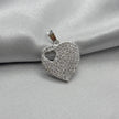 #D295 - Dije De Corazón Con Piedras Zirconias Plata - F1.6