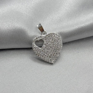 #D295 - Dije De Corazón Con Piedras Zirconias Plata - F1.6