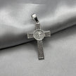 #D188 - Dije Cruz De San Benito Con Piedra Zirconia Plata - F2.0