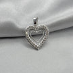 #D214 - Dije Doble Corazón Con Piedra Zirconia Plata - LL1.3