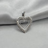 #D214 - Dije Doble Corazón Con Piedra Zirconia Plata - LL1.3