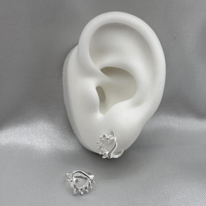 #H140 - Arete Huggie Corazón Con Zirconia - F2.8
