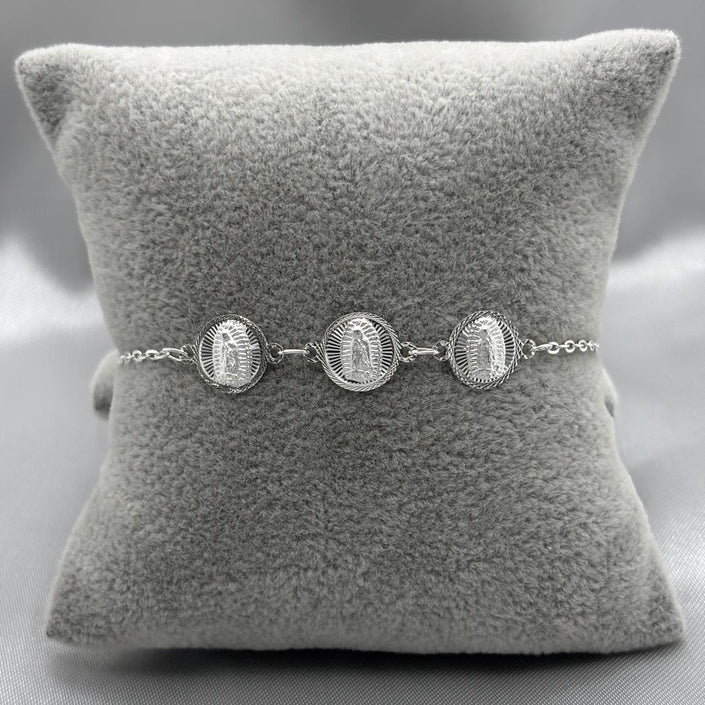 #PA113 - Pulsera Medalla Virgen Guadalupe Plata - F2.2