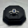 #AD133 - Anillo Solitario Piedra Zirconia Rectangular Plata - B12/1.9
