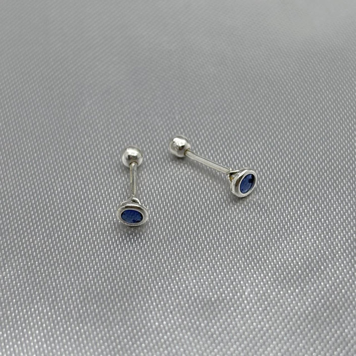 #BR242 - Broquel Biselado Con Zirconia Plata
