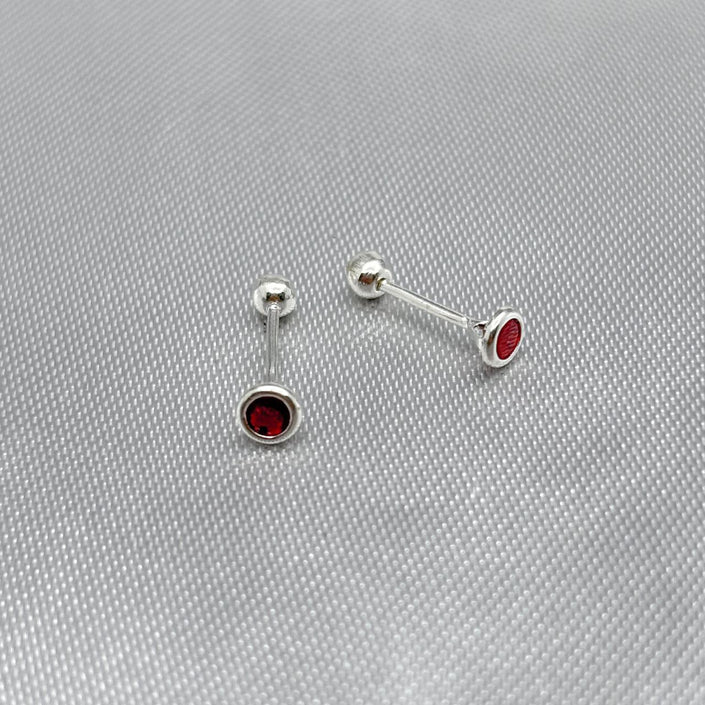 #BR242 - Broquel Biselado Con Zirconia Plata