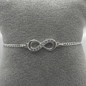#PA145 - Pulsera Infinito De Plata Con Zirconia - F3.5