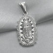#D108 - Dije Virgen María Con Zirconias Plata - F3.9