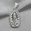 #D108 - Dije Virgen María Con Zirconias Plata - F3.9