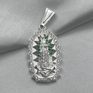 #D108 - Dije Virgen María Con Zirconias Plata - F3.9