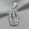 #D108 - Dije Virgen María Con Zirconias Plata - F3.9