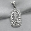 #D108 - Dije Virgen María Con Zirconias Plata - F3.9