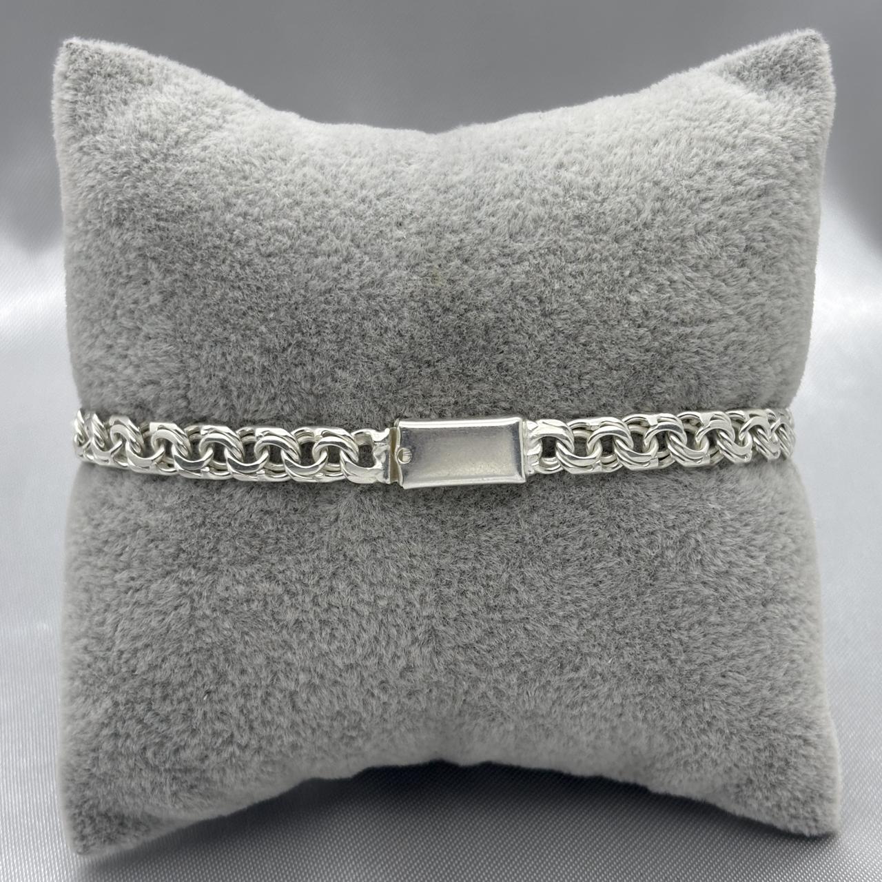 #ESC176 - Esclava Tejido Chino Plata - 6 mm - B06/14.6