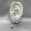 #H150 - Huggie De Flor Con Zirconia Plata - F2.3