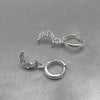 #H159 - Huggie Colgante De Luna Con Zirconia Plata - F3.0